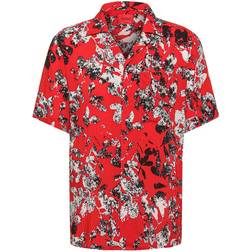 HUGO BOSS Ellino Logo Print Shirt - Open Red