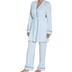 Cosabella Bella Curvy 3 Piece Set with Robe - Blu Venezia/Mare