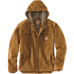 Carhartt Relaxed Fit Washed Duck Sherpa-Lined Utility Jacket - Brown