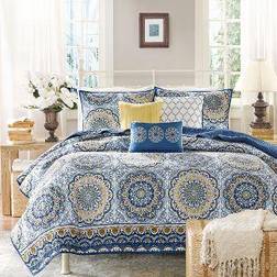 Madison Park Menara Bedspread Blue (228.6x228.6cm)