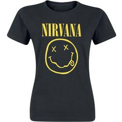 Camiseta de Nirvana - Yellow Smiley - Black