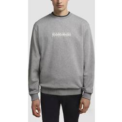 Napapijri Box Negro Puro Blanco Men's Crew Sweat - Grey