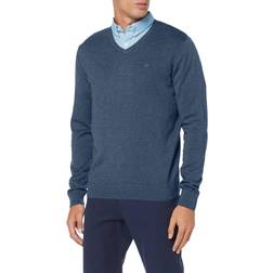 Tom Tailor Herr Strickpullover - Vintage Indigo Blå Melange