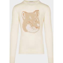 Maison Kitsuné KitsunÃ© Women's Pique Fox Head R-Neck Pullover Ecru