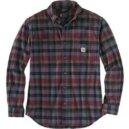 Carhartt Rugged Flex Relaxed-Fit Midweight Flannel Long Sleeve Shirt - Port