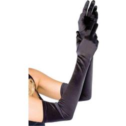 Leg Avenue Ekstra Lange Satinhandsker Sort