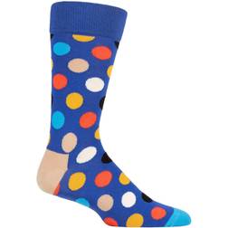 Happy Socks Big DOT Sock - Yellow/Orange/Pink/Light Blue/Grey