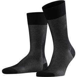 Falke Mercerized Cotton & Nylon Two Tone Shadow Effect Dress Socks - Gris