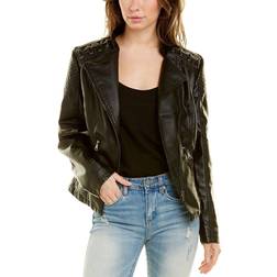 Rene Lion Faux Leather Moto Jacket
