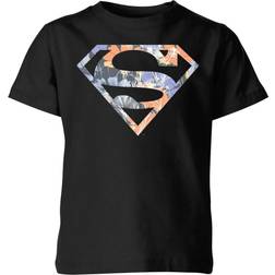 DC Comics Floral Superman Kinder T-Shirt - Schwarz