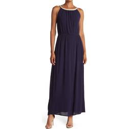 Nina Leonard Women's Rope-Braid Halter-Neck Maxi Dress, Medium