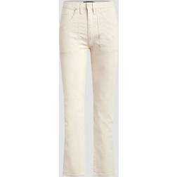Hudson Jeans Remi High-Rise Straight-Leg Ankle Jeans Distressed Egret