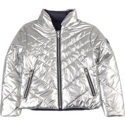 IKKS Girl’s Reversible Padded Jacket - Silver/Navy