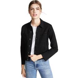 L'agence Janelle Slim-Fit Raw Denim Jacket - Black