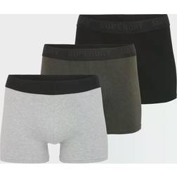 Superdry Organic Cotton Boxers Triple Pack - Black/Olive/Grey