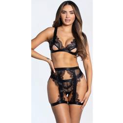 Oh La La Cheri Oh La La Cheri Womens Janet Lace Bra Panty & Garter Set Style-41-11071