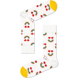Happy Socks Rainbow Sock - White/Yellow