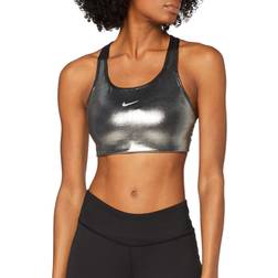 Nike Swoosh Icon Clash Bra - Black/Silver - Female