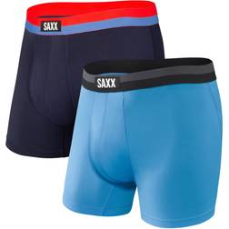 Saxx Underwear Uomo Boxer Sport Mesh Bb Fly Confezione Da Due Paia - Nero