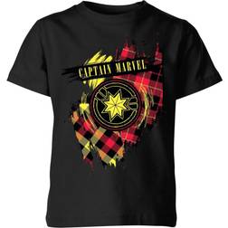 Marvel Captain Tartan Patch Kids' T-Shirt - Black