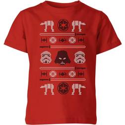 Star Wars Imperial Knit Christmas T-Shirt - Red/White