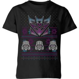 Kid's Decepticons Classic Ugly Knit Christmas T-shirt - Black