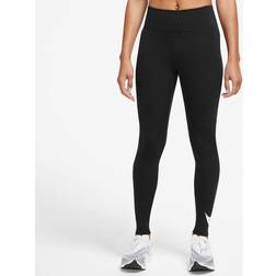 Nike Dri-fit Swoosh Run Leggings - Black/Reflective Silv/White