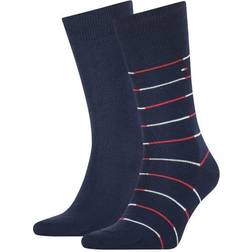 Tommy Hilfiger 2-pack Men Stripe Socks Beige/Blue Strl 39/42