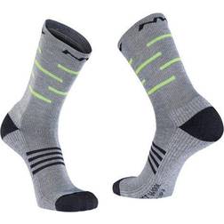 Northwave Extreme Pro High Socks - Gray Mel/Yellow