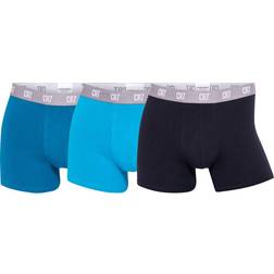 CR7 Men's Cotton Trunks 3-pack - Blue/Turquoise