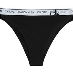 Calvin Klein High Leg Tanga Knickers - Faded Black