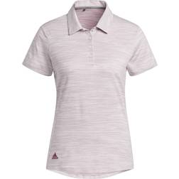 Adidas Women's Space-Dyed Short Sleeve Polo Shirt - Almost Pink/Legacy Burgundy