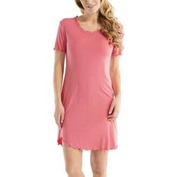 Damella Bamboo Plain Short Sleeve Nightdress - Lichtgrijs