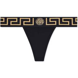 Versace Greca Border Thong - Black