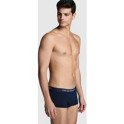 Emporio Armani Herren Trunks mit Logo-Bund - Blau/Schwarz/Grau