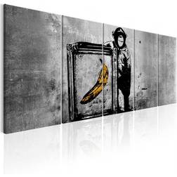 Arkiio Banksy Monkey With Frame Billede 225x90cm