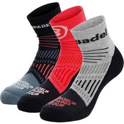 Bullpadel Short Sports Socks - Black/Red/Grey