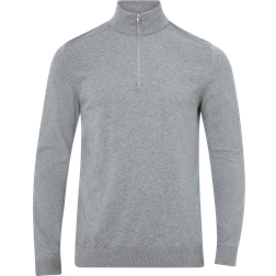 Selected Selected Slhberg Half Zip Jumper - Medium Grey Melange