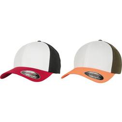Yupoong 3-Tone Cap - Rosso/Bianco/Multicolore