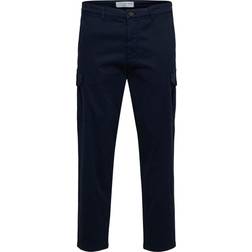 Selected Homme – avsmalnande cargobyxor med smal passform-Naturlig