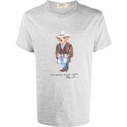 Polo Ralph Lauren Gråmeleret T-shirt med cowboy-bjørneprint i meleret