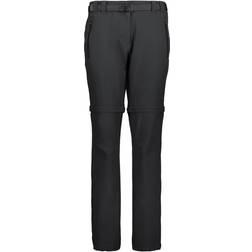 CMP Woman Stretch Long Pant Zip Off - Nero