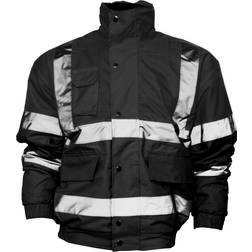 Yoko Mens Hi-Vis Bomber Jacket (Black)