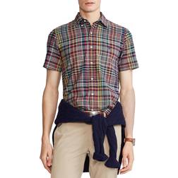 Polo Ralph Lauren Men's Custom Slim Fit Plaid Cotton Shirt Red/Navy Multi