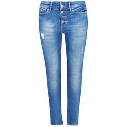 Guess High Rise Button Skinny Jean - Blue