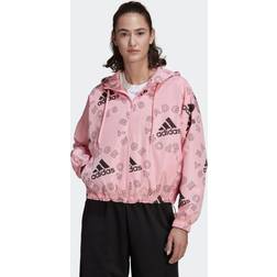 adidas Essentials Logo Allover Print vindjacka LTPINK/LTPINK Dam