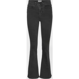 Noisy May Sallie Flare Jeans - Dark Grey Denim