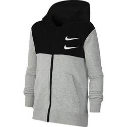 Nike Swoosh Zip Hoodie Junior Black/Grey Unisex