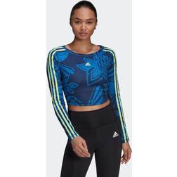 Adidas FARM CROP LS - Blu