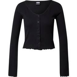 Urban Classics Cropped Rib Cardigan - Schwarz